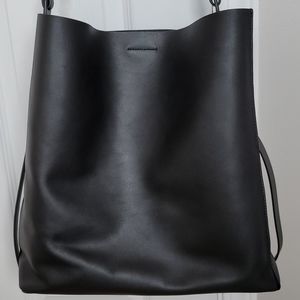All Saints Black Leather Tote